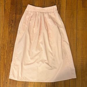 Vintage 80s Calvin Klein Pale Pink Pleated Midi Skirt